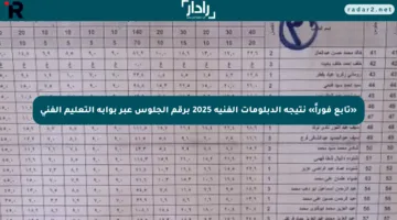 «تابع فوراً» نتيجة الدبلومات الفنية 2025 برقم الجلوس عبر بوابة التعليم الفني